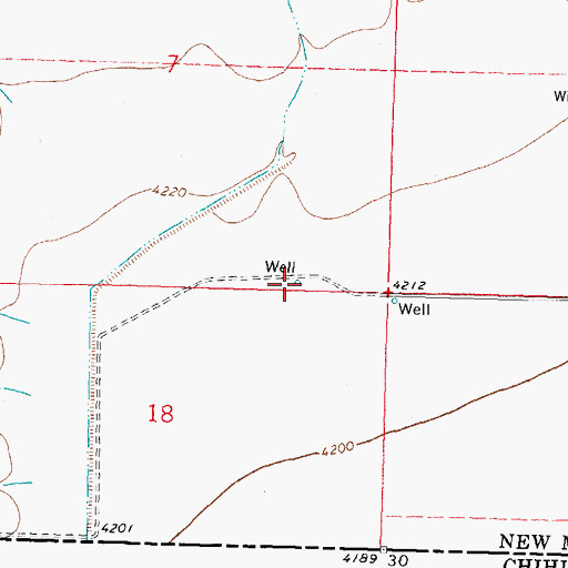 Topographic Map of 10436 Water Well, NM