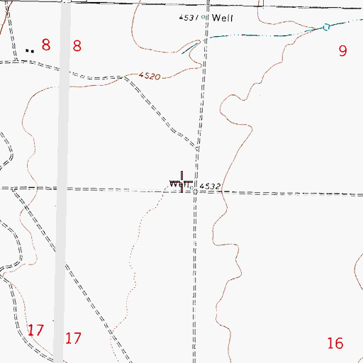 Topographic Map of 10016 Water Well, NM