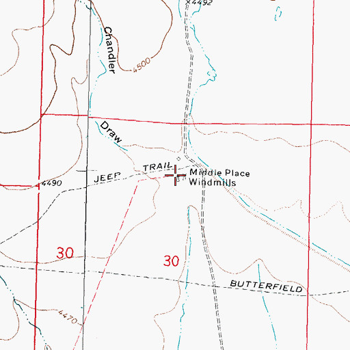 Topographic Map of 01272 Water Well, NM