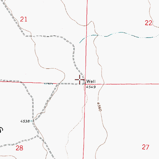 Topographic Map of 10465 Water Well, NM