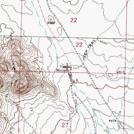 Topographic Map of 01227 Water Well, NM