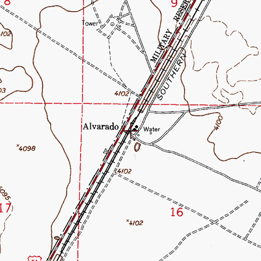 Topographic Map of Alavarado Water Well, NM