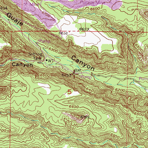 Topographic Map of Guaje 4 Well, NM