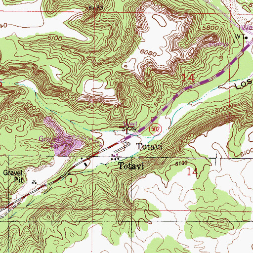 Topographic Map of LA 6 Water Well, NM