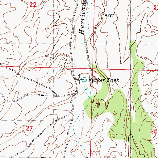 Topographic Map of Parker Tank, AZ