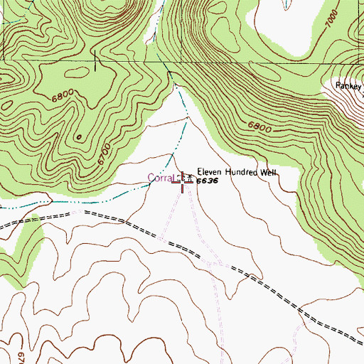 Topographic Map of 1100 Water Well, NM