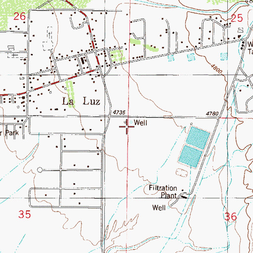 Topographic Map of La Luz Number 1 Water Well, NM