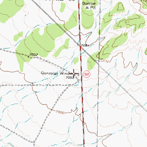 Topographic Map of Gonzales Windmill Water Well, NM