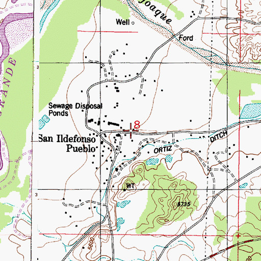 Topographic Map of 2 Water Well, NM