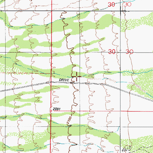 Topographic Map of Parker Wash, AZ