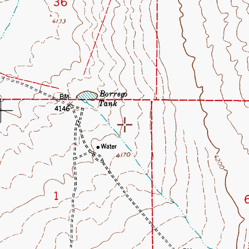 Topographic Map of Borego Water Well, NM