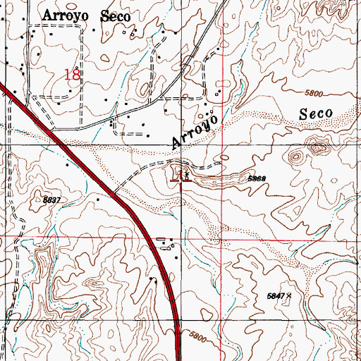 Topographic Map of 10250 Water Well, NM