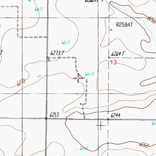 Topographic Map of 10233 Water Well, NM
