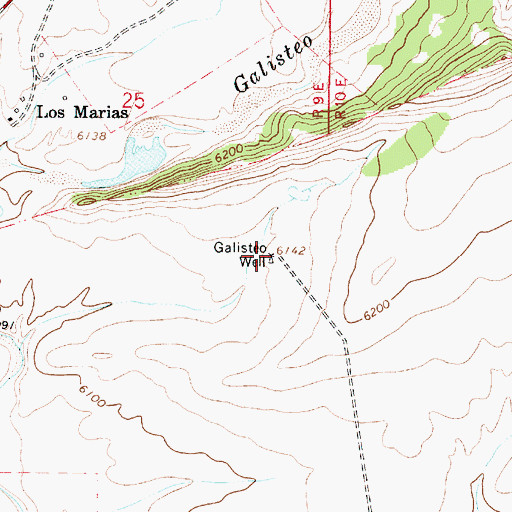 Topographic Map of Galisteo Water Well, NM