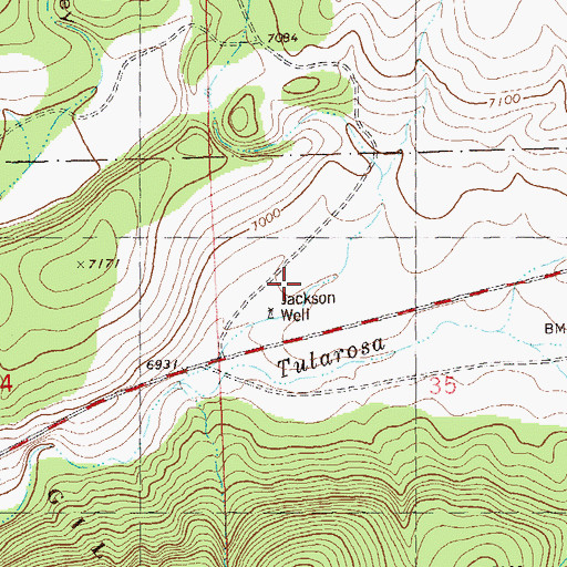 Topographic Map of 10007 Water Well, NM
