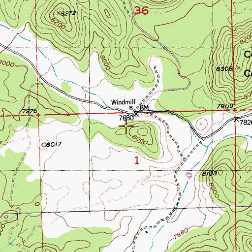Topographic Map of Harding water Well, NM