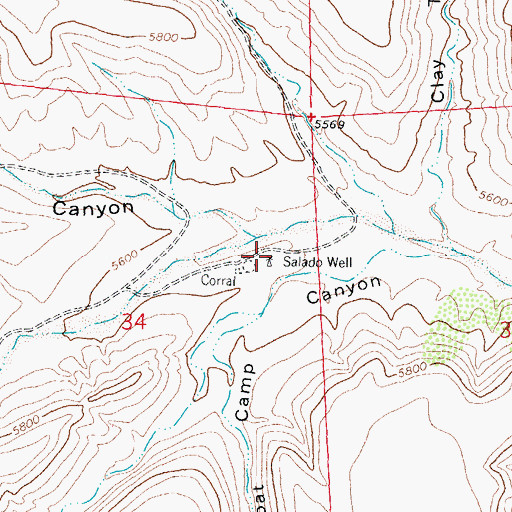 Topographic Map of Salado Wind Mill Water Well, NM