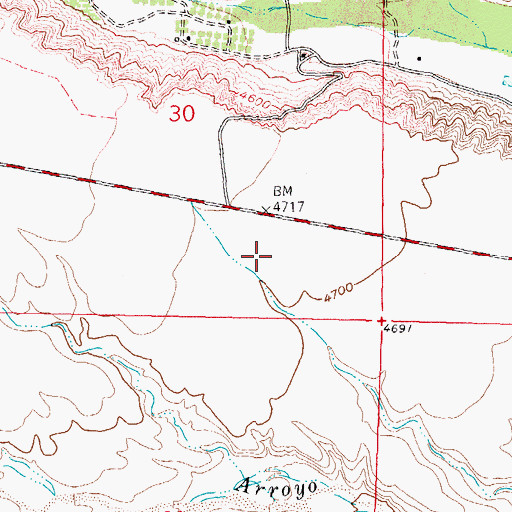 Topographic Map of MW 5 Water Well, NM