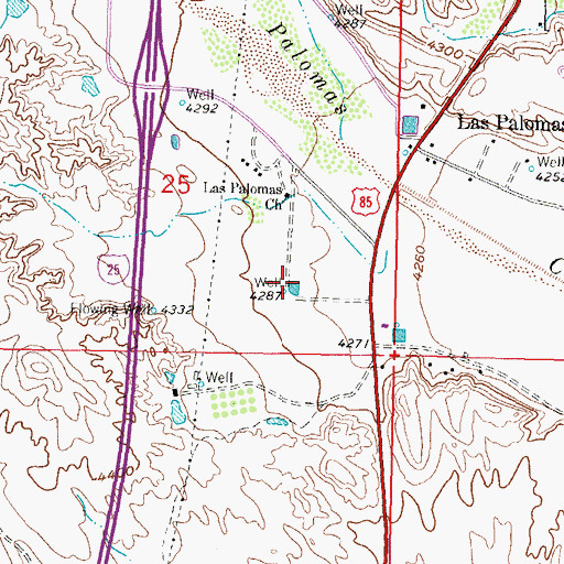 Topographic Map of HS 146 Water Well, NM