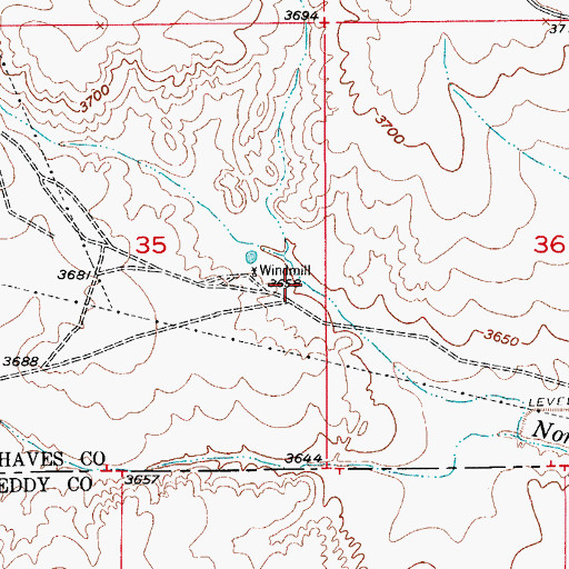 Topographic Map of 10308 Water Well, NM