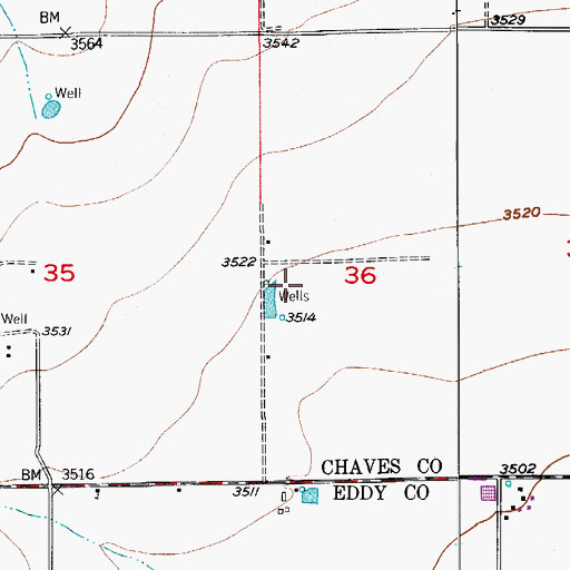 Topographic Map of 10932 Water Well, NM