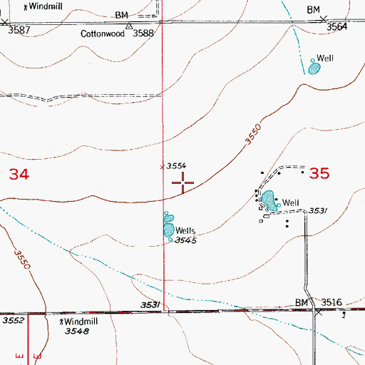 Topographic Map of 10317 Water Well, NM