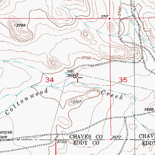 Topographic Map of 10480 Water Well, NM