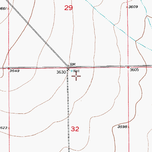 Topographic Map of 13530 Water Well, NM