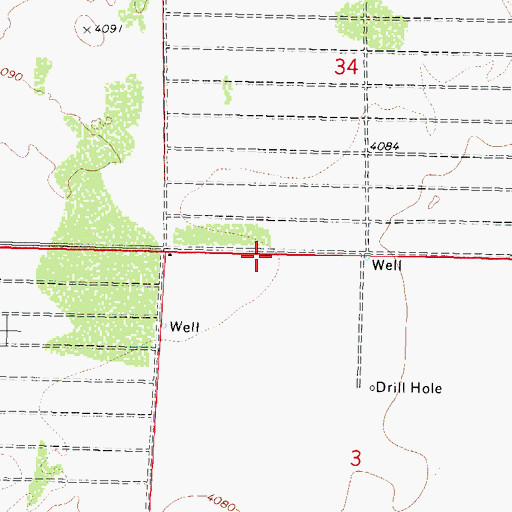 Topographic Map of 10253 Water Well, NM