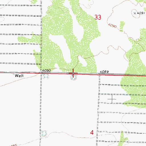 Topographic Map of 01440 Water Well, NM