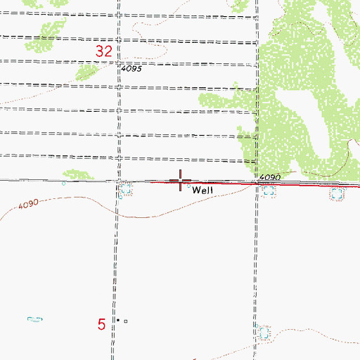 Topographic Map of 01442 Water Well, NM