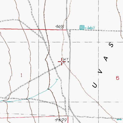 Topographic Map of 10459 Water Well, NM