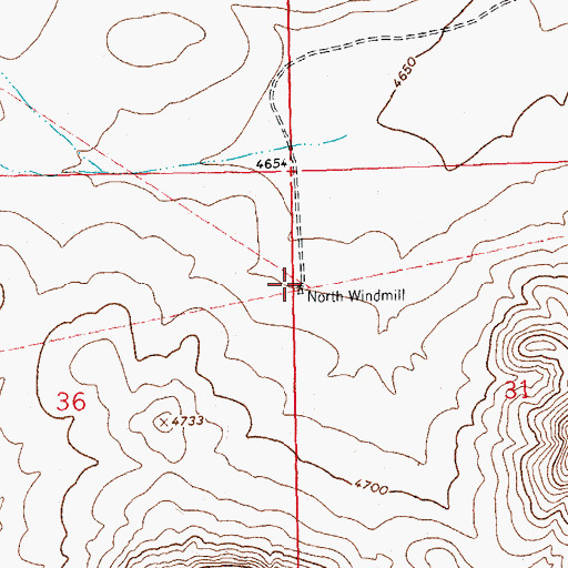 Topographic Map of Number 1255 Water Well, NM