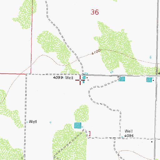 Topographic Map of 10295 Water Well, NM