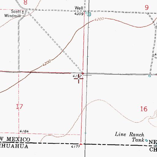 Topographic Map of 01163 Water Well, NM