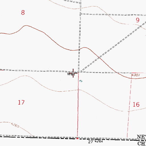 Topographic Map of 10433 Water Well, NM