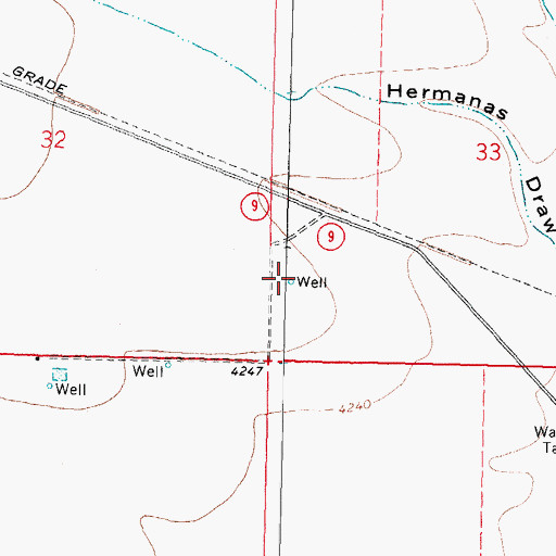 Topographic Map of 10421 Water Well, NM