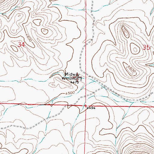 Topographic Map of 01655 Water Well, NM