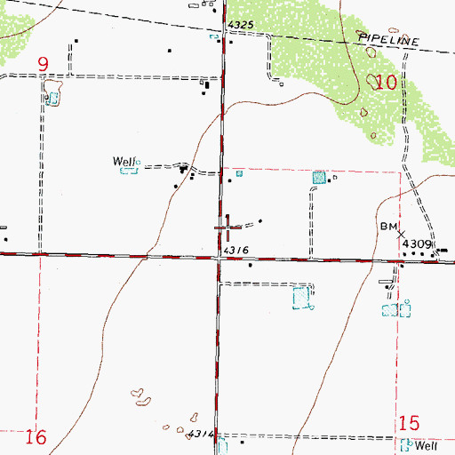 Topographic Map of 10176 Water Well, NM