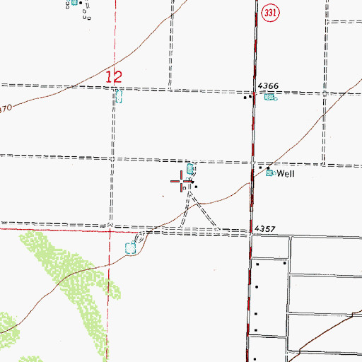 Topographic Map of 10215 Water Well, NM