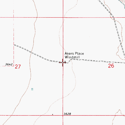 Topographic Map of Akers Place Windmill, NM