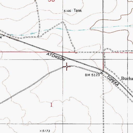Topographic Map of Buchanan (historical), NM