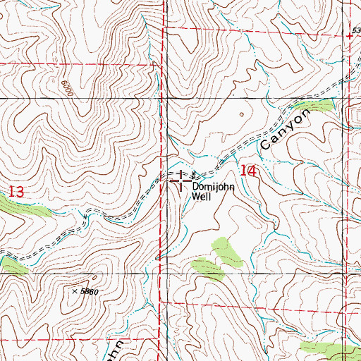 Topographic Map of Domijohn Well, NM