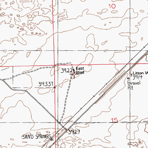 Topographic Map of East Well, NM