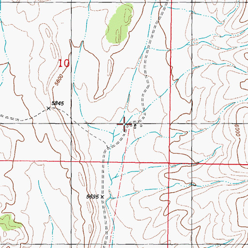 Topographic Map of Floyd Crockett Ranch (historical), NM