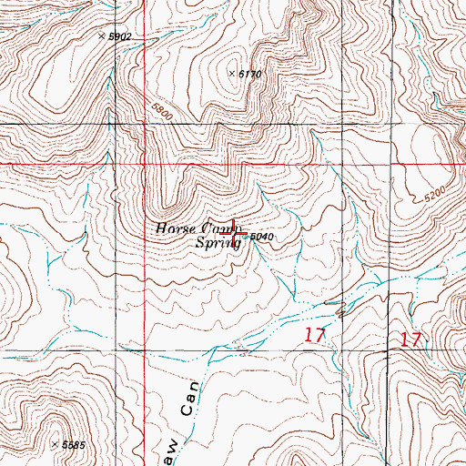Topographic Map of Horse Camp Spring, NM