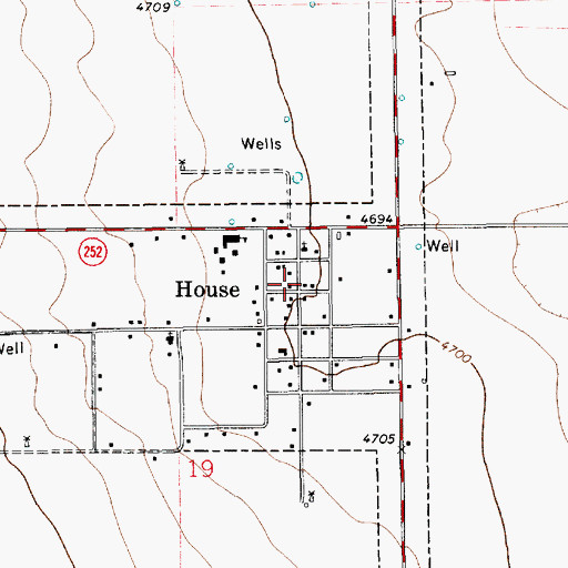 Topographic Map of House, NM