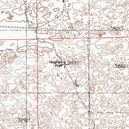 Topographic Map of Hughes Well, NM