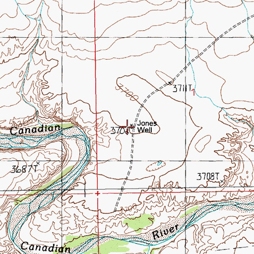 Topographic Map of Jones Well, NM
