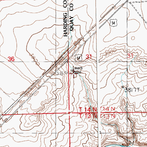 Topographic Map of Lears Well, NM